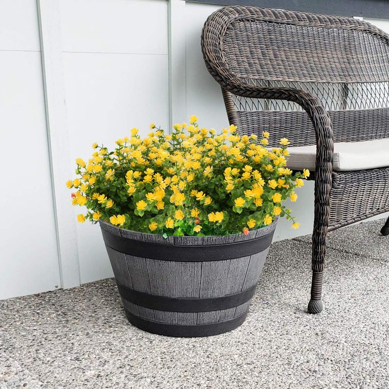 HAPLIA 6 Bundles Artificial Flowers, Fake Artificial Greenery UV Resistant No Fade Faux Plastic Plants for Wedding Bridle Bouquet Indoor Outdoor Home Garden Kitchen Office Table Vase (Yellow) - Image 5